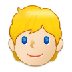 A quoi ressemblent les emoji Personne blonde: peau claire sur Samsung.