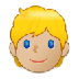 Bagaimana Person: Medium-Light Skin Tone, Blond Hair emoji terlihat di Samsung.