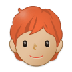 A quoi ressemblent les emoji Adulte : peau moyennement claire et cheveux roux sur Samsung.