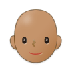 Bagaimana Person: Medium Skin Tone, Bald emoji terlihat di Samsung.