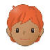 Bagaimana Person: Medium Skin Tone, Red Hair emoji terlihat di Samsung.