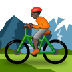 Como o emoji do Pessoa fazendo mountain bike: pele escura é exibido no Samsung.