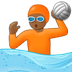 Bagaimana Person Playing Water Polo: Medium-Dark Skin Tone emoji terlihat di Samsung.