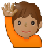 Bagaimana Person Raising Hand: Medium Skin Tone emoji terlihat di Samsung.