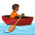 A quoi ressemblent les emoji Personne ramant dans une barque: peau mate sur Samsung.