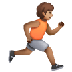 Bagaimana Person Running Facing Right: Medium Skin Tone emoji terlihat di Samsung.