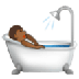 Bagaimana Person Taking Bath: Medium-Dark Skin Tone emoji terlihat di Samsung.