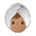 A quoi ressemblent les emoji Personne en turban: peau légèrement mate sur Samsung.