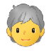 Bagaimana Person: White Hair emoji terlihat di Samsung.