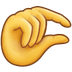 Como o emoji do Mão beliscando é exibido no Samsung.