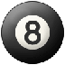 Bagaimana Pool 8 Ball emoji terlihat di Samsung.