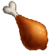 Como o emoji do Coxa de frango é exibido no Samsung.