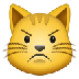 Como o emoji do Rosto de gato mal-humorado é exibido no Samsung.