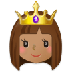 A quoi ressemblent les emoji Princesse: peau légèrement mate sur Samsung.