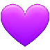 Cómo se ve el emoji Corazón morado en Samsung.