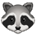 Bagaimana Raccoon emoji terlihat di Samsung.