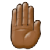 Bagaimana Raised Back of Hand: Medium-Dark Skin Tone emoji terlihat di Samsung.