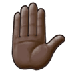 Bagaimana Raised Hand: Dark Skin Tone emoji terlihat di Samsung.