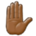 Bagaimana Raised Hand: Medium-Dark Skin Tone emoji terlihat di Samsung.