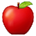 A quoi ressemblent les emoji Pomme rouge sur Samsung.