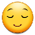 Bagaimana Relieved Face emoji terlihat di Samsung.