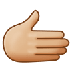 Bagaimana Rightwards Hand: Medium-Light Skin Tone emoji terlihat di Samsung.