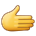 Bagaimana Rightwards Hand emoji terlihat di Samsung.