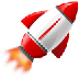 Bagaimana Rocket emoji terlihat di Samsung.