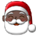 Cómo se ve el emoji Papá Noel: tono de piel oscuro en Samsung.