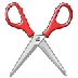 Bagaimana Scissors emoji terlihat di Samsung.