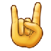 Como o emoji do Saudação do rock é exibido no Samsung.