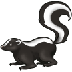 Bagaimana Skunk emoji terlihat di Samsung.