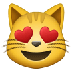 Cómo se ve el emoji Gato sonriendo con ojos de corazón en Samsung.