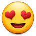 Cómo se ve el emoji Cara sonriendo con ojos de corazón en Samsung.