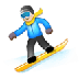 Bagaimana Snowboarder: Light Skin Tone emoji terlihat di Samsung.