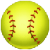 Bagaimana Softball emoji terlihat di Samsung.