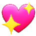 Cómo se ve el emoji Corazón brillante en Samsung.