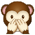 Bagaimana Speak-No-Evil Monkey emoji terlihat di Samsung.