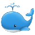 A quoi ressemblent les emoji Baleine soufflant par son évent sur Samsung.