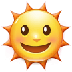 Bagaimana Sun with Face emoji terlihat di Samsung.