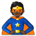 Bagaimana Superhero: Dark Skin Tone emoji terlihat di Samsung.