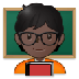 Bagaimana Teacher: Dark Skin Tone emoji terlihat di Samsung.