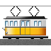 A quoi ressemblent les emoji Wagon de tramway sur Samsung.