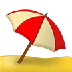 A quoi ressemblent les emoji Parasol sur le sol sur Samsung.