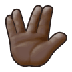 Bagaimana Vulcan Salute: Dark Skin Tone emoji terlihat di Samsung.