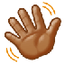 Bagaimana Waving Hand: Medium Skin Tone emoji terlihat di Samsung.