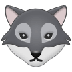 Como o emoji do Rosto de lobo é exibido no Samsung.