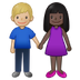 Bagaimana Woman and Man Holding Hands: Dark Skin Tone, Medium-Light Skin Tone emoji terlihat di Samsung.