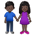 Como o emoji do Homem e mulher de mãos dadas: pele escura é exibido no Samsung.