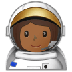 Bagaimana Woman Astronaut: Medium-Dark Skin Tone emoji terlihat di Samsung.